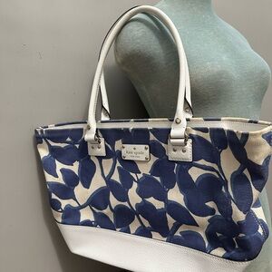 Kate Spade Blue and White Tote Bag